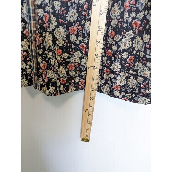 POL Shirt Womens Small Black Floral Tiered Button Up Boho Cottagecore Blouse - Picture 13 of 13